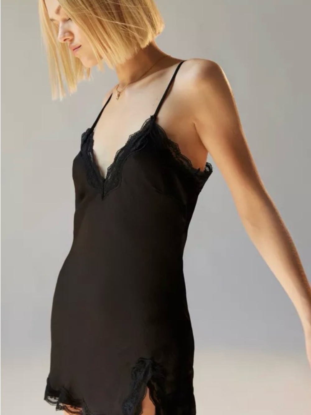 Urban Outfitters Fuchsia Lace-Trim Slip Dress